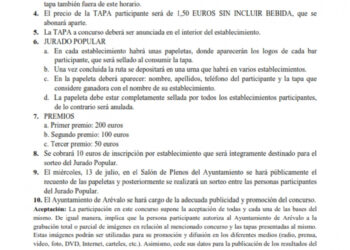 BASES DE PARTICIPACION II RUTA DE LAS TAPAS SAN VICTORINO