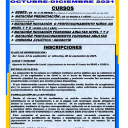 CURSOS DE NATACION OCTUBRE-DICIEMBRE 2021