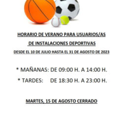 Horario instalaciones