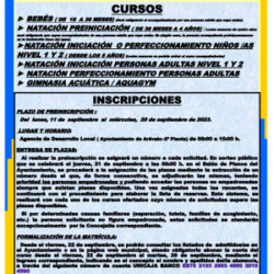 cursos natación piscina cubierta