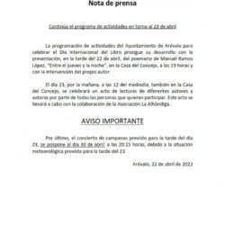 programa actividades 23 abril